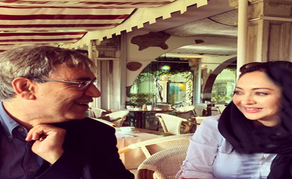 خانم بازیگر در کنار برنده جایزه نوبل+عکس