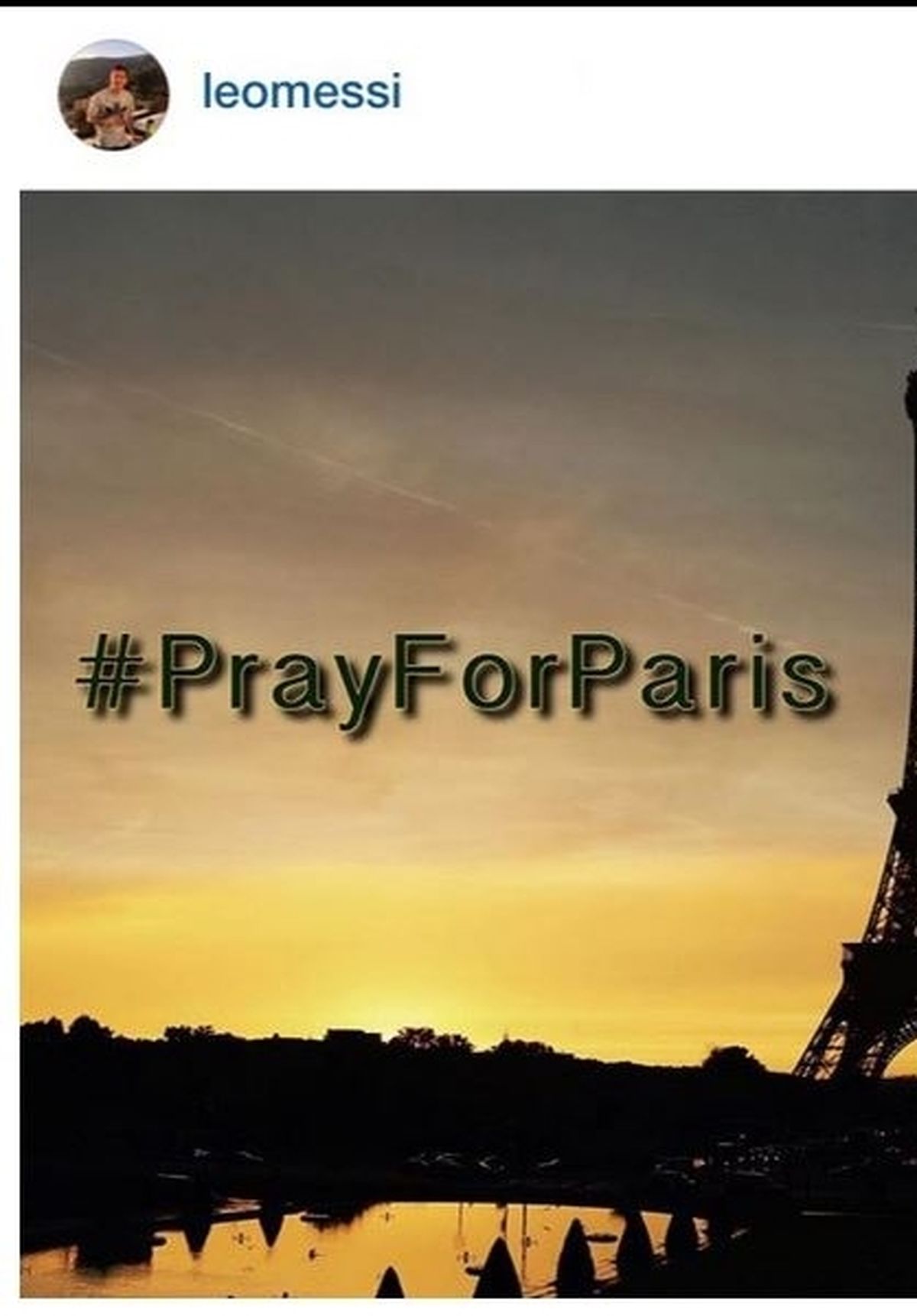 همدردی مسی با مردم فرانسه