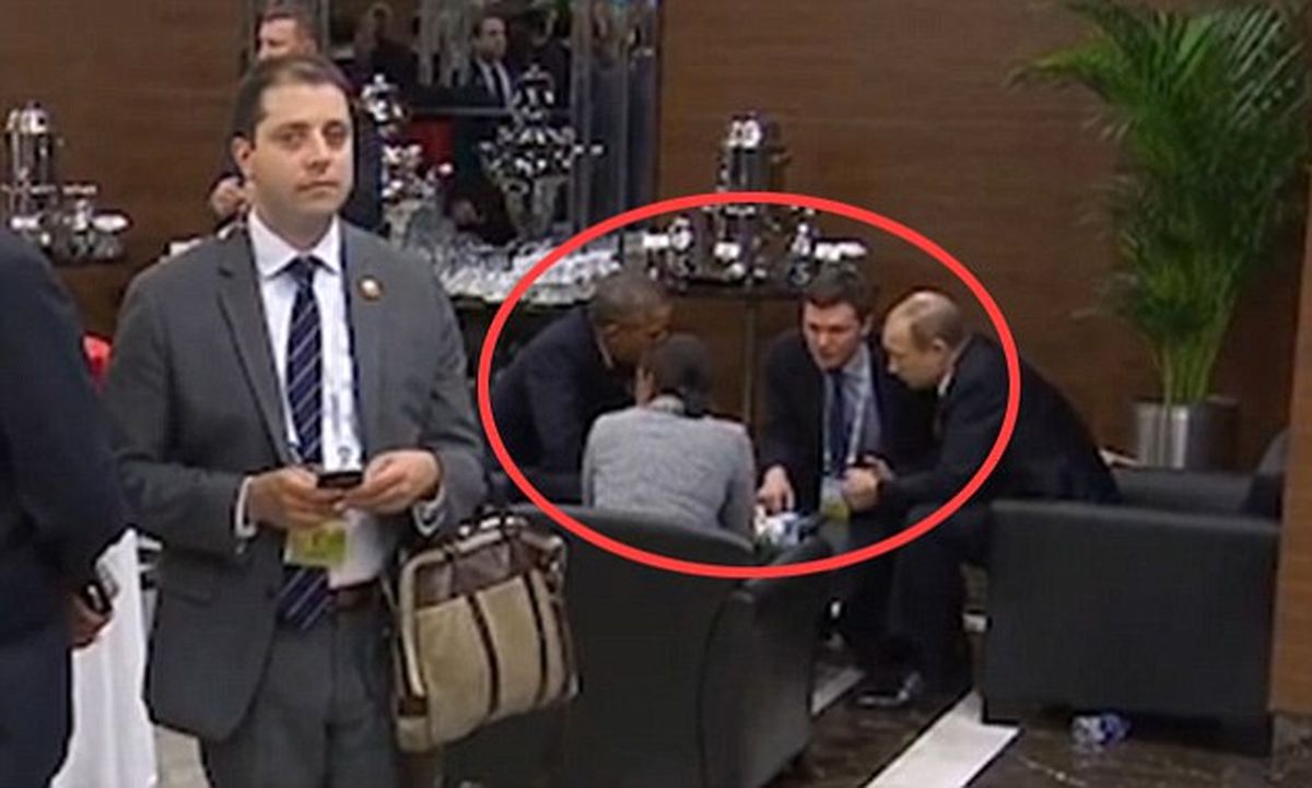 شنود مردی مرموز از مکالمه پوتین و اوباما!+تصاویر