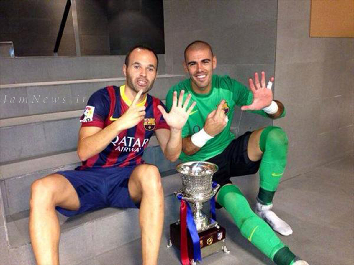 عکس/ کری خوانی بازیکنان بارسلونا براي استقلال