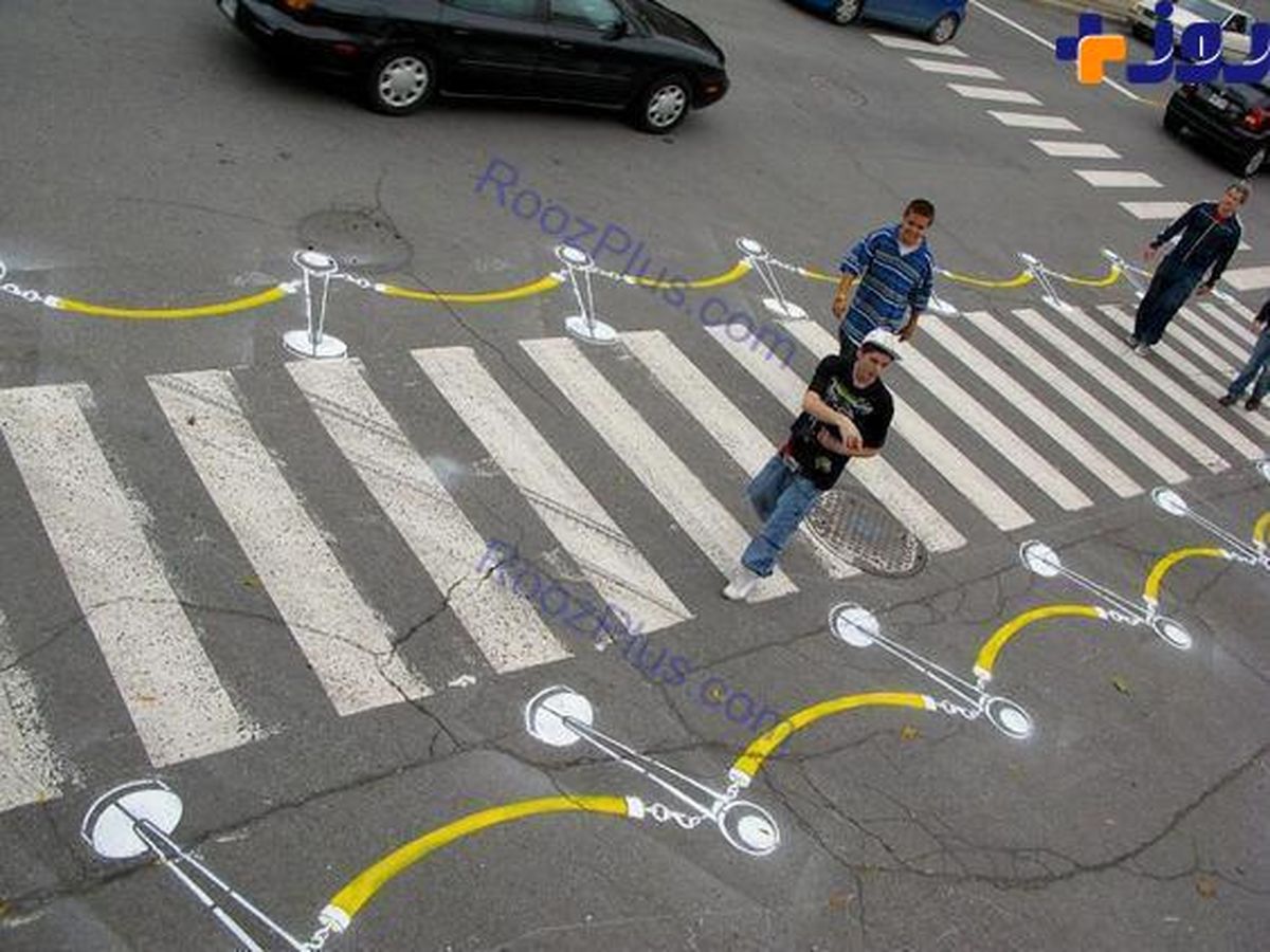 عکس: طراحی متفاوت خطوط عابر پیاده