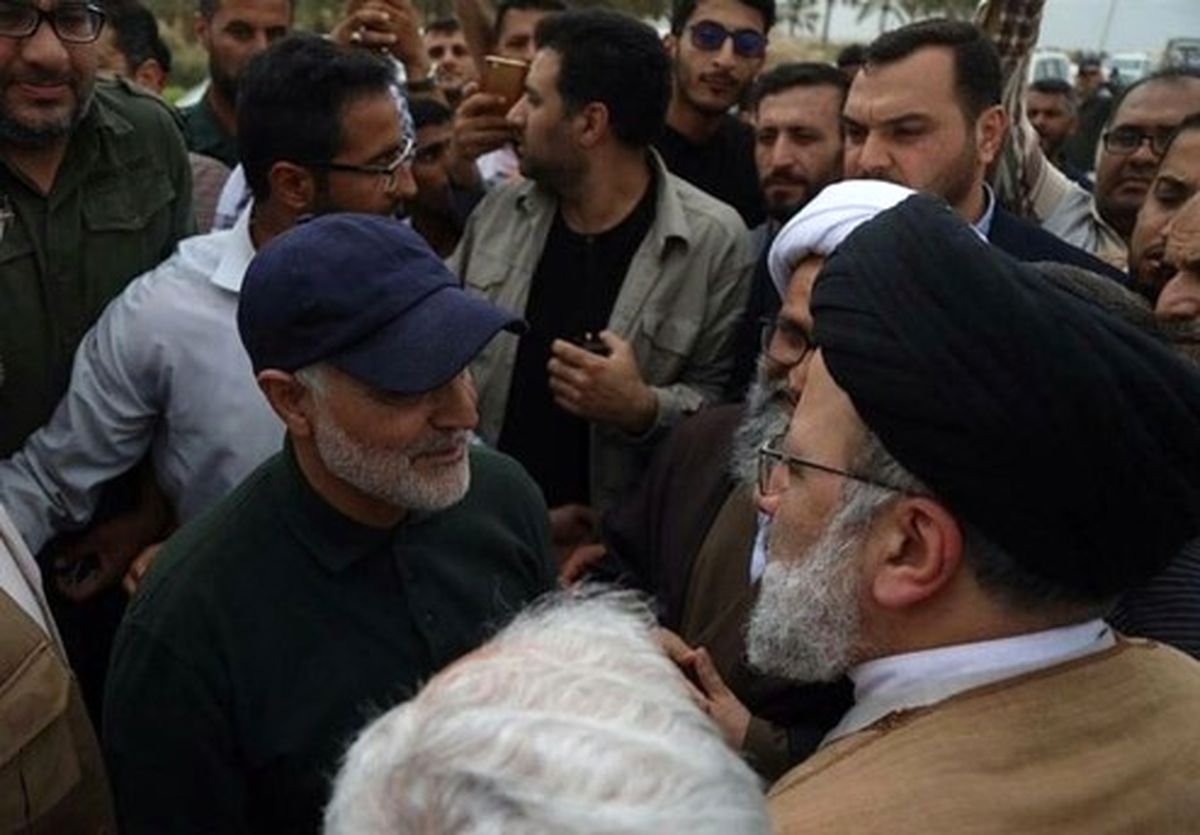 دیدار کوتاه رئیسی با سردار سلیمانی در روستاهای شادگان +عکس