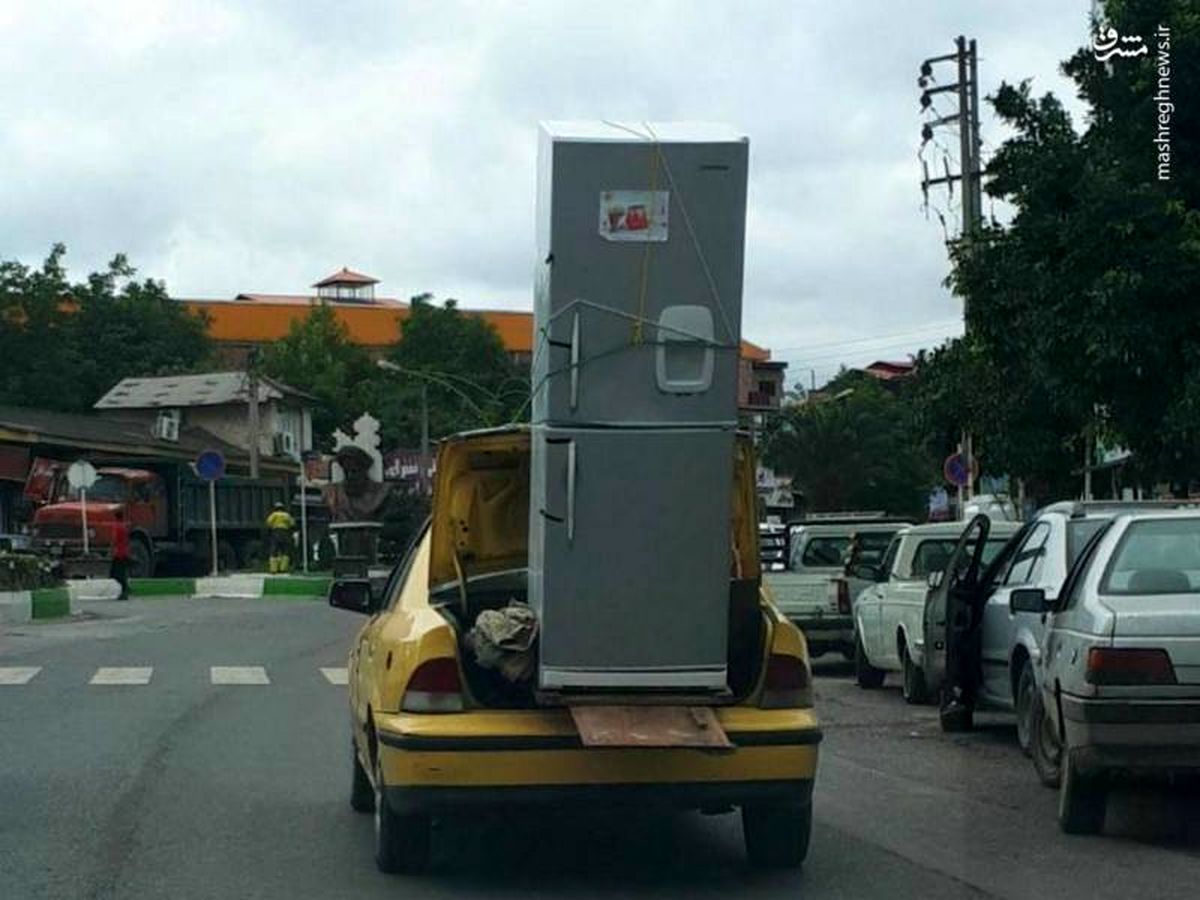 عکس: حمل یخچال با سمند!