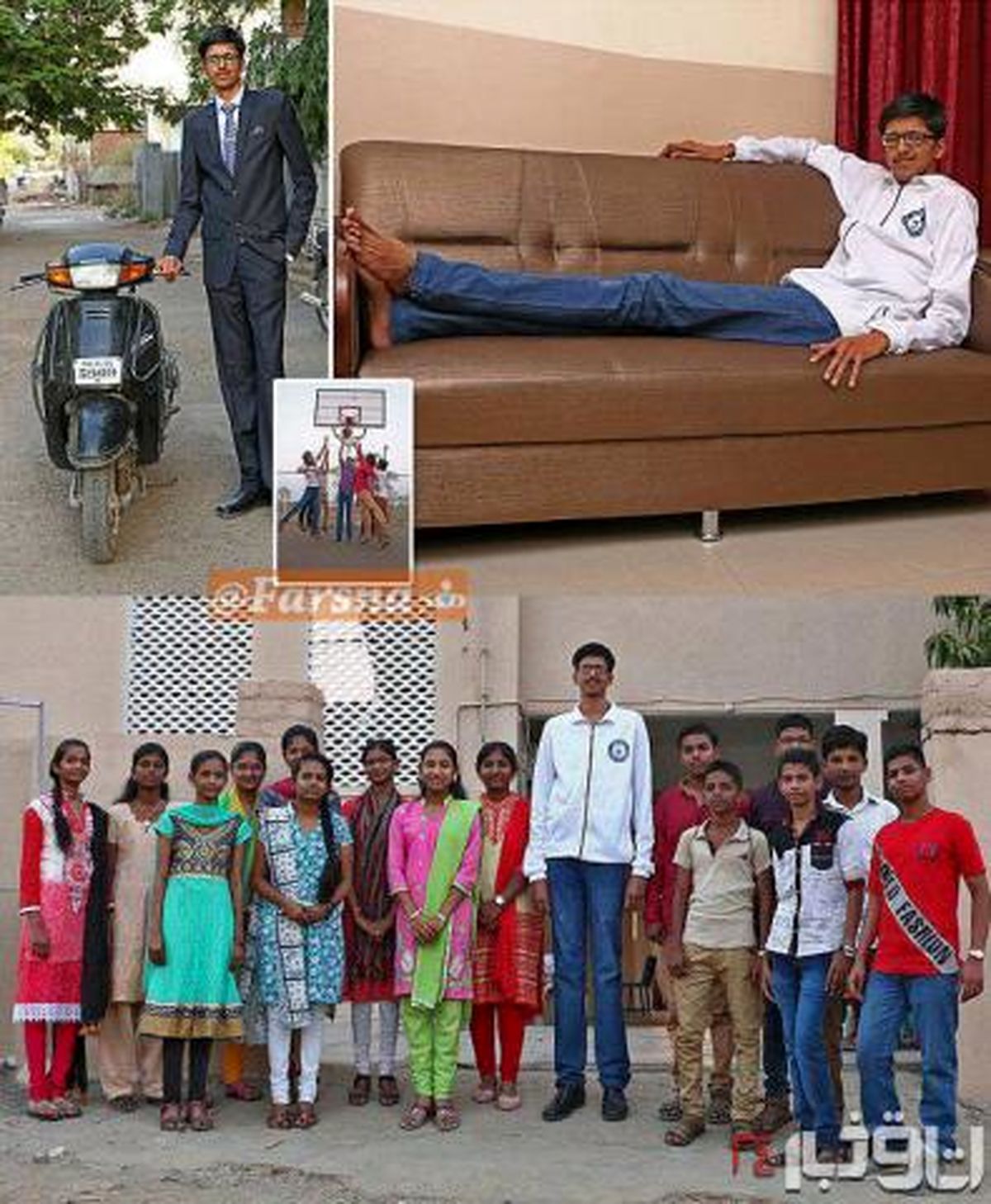 عکس: پسر 14 ساله با قد 2 متری