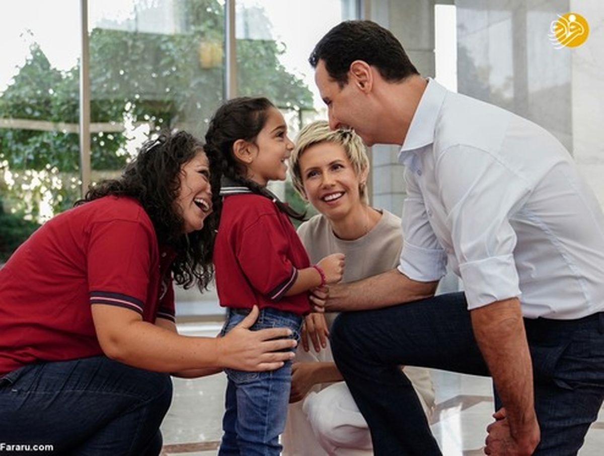 تصاویر: دیدار بشار اسد و همسرش با دانشجویان