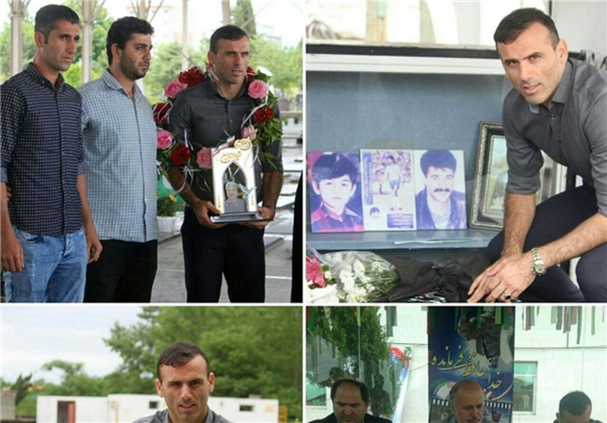 حضور سید جلال بر سر مزار قایقران+ عکس