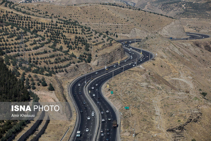 تصاویر هوایی از وضعیت ترافیکی جاده‌ها