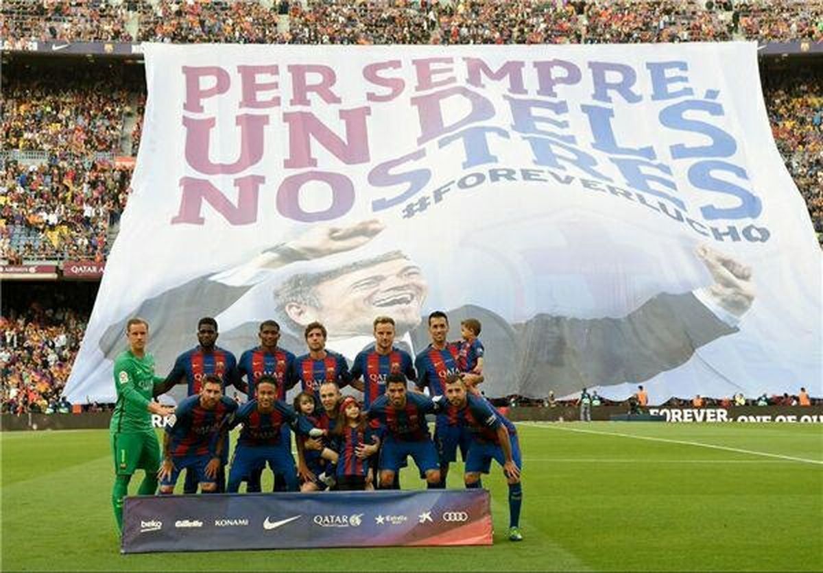 عکس: بنری برای رهایی بارسا از انریکه