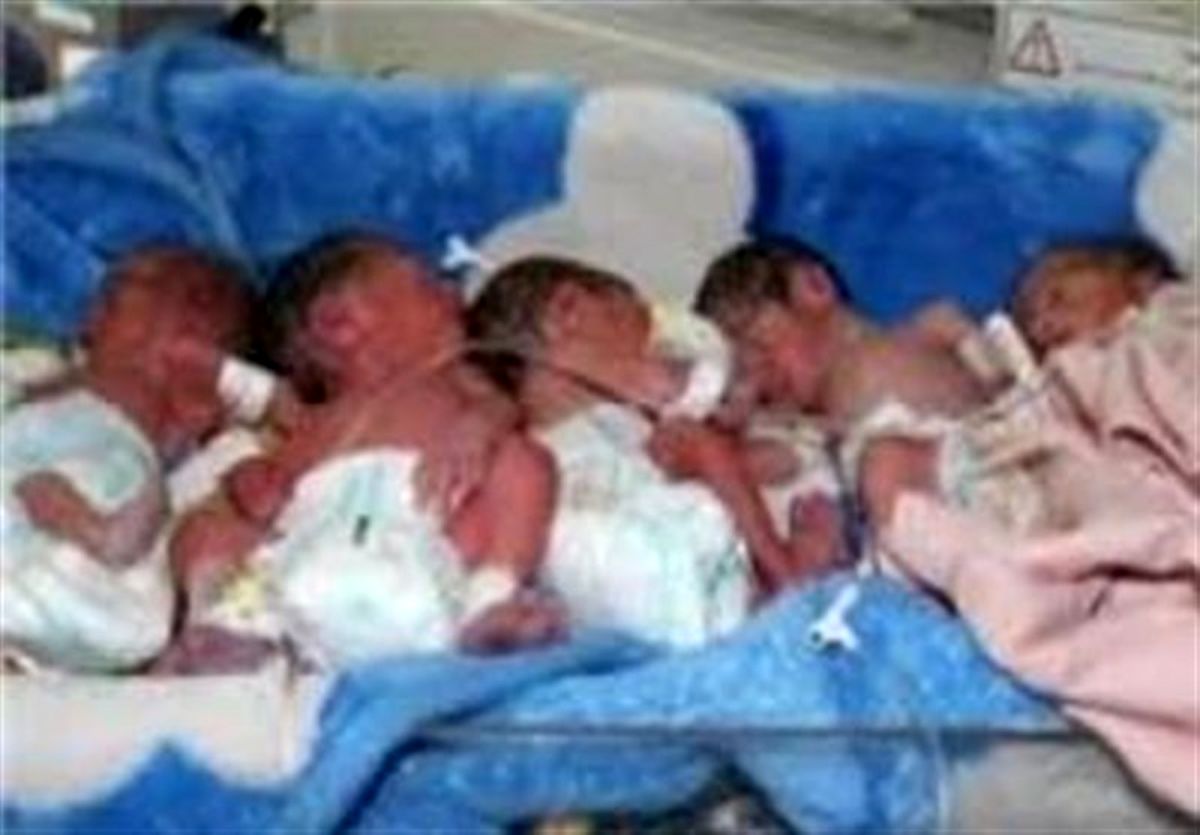  مادر ۲۳ ساله مشهدی ۶ قلو زایید + عکس