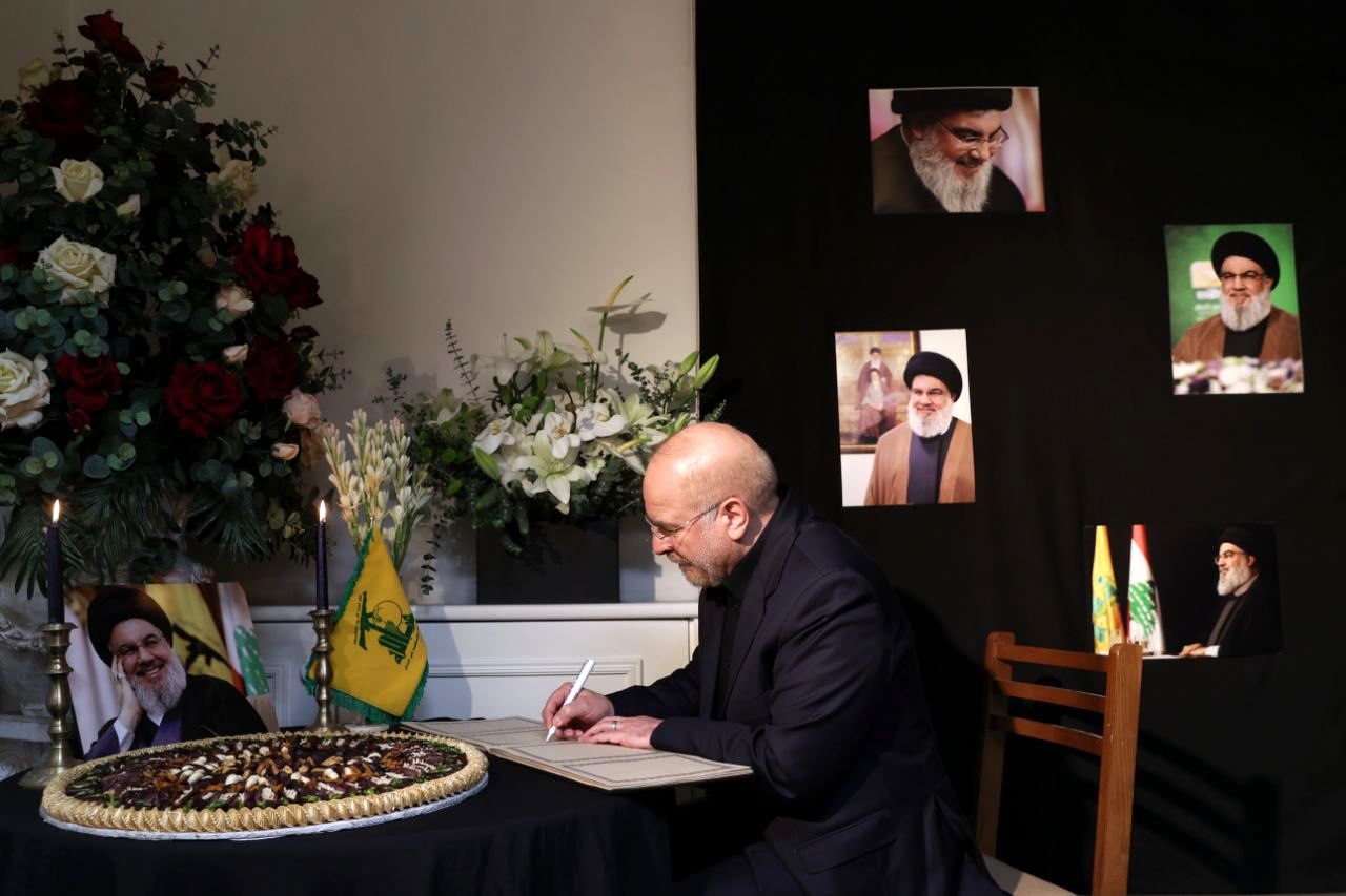 تصاویر: حضور قالیباف در دفتر حزب‌الله لبنان