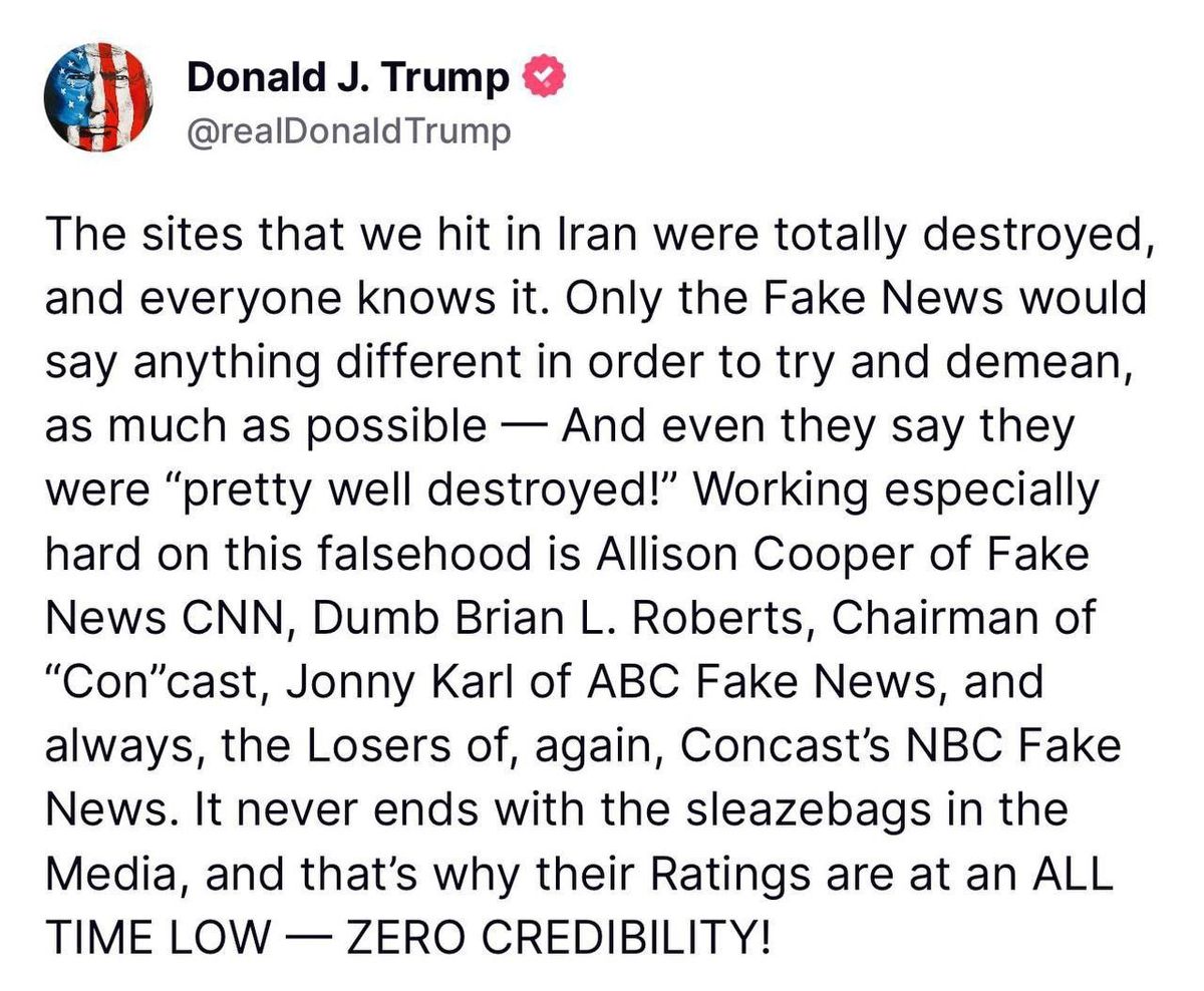 حمله لفظی ترامپ به جمع زیادی از خبرنگاران و رسانه های آمریکائی: چرا باور نمی کنید حمله من به فردو موفق بود؟!