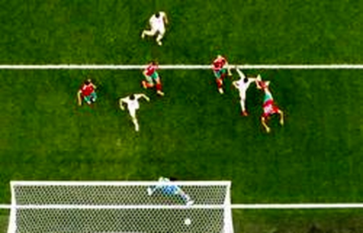 عکس هوایی از لحظه گل ایران به مراکش