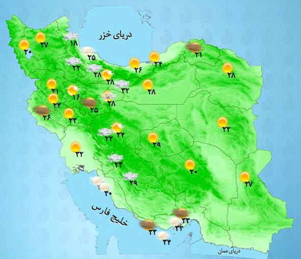 عکس: نقشه آب و هوایی کشور