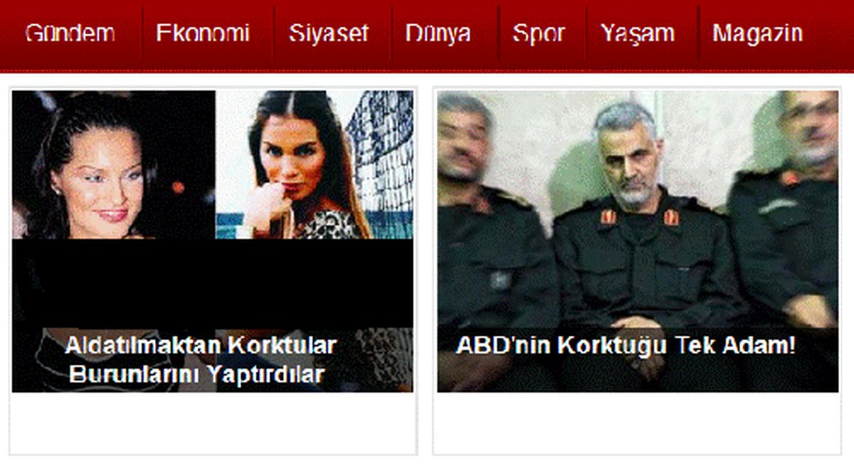 حاج قاسم در سايتهاي تركيه/عكس