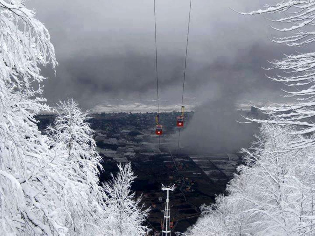 تله کابین نمک آبرود در برف