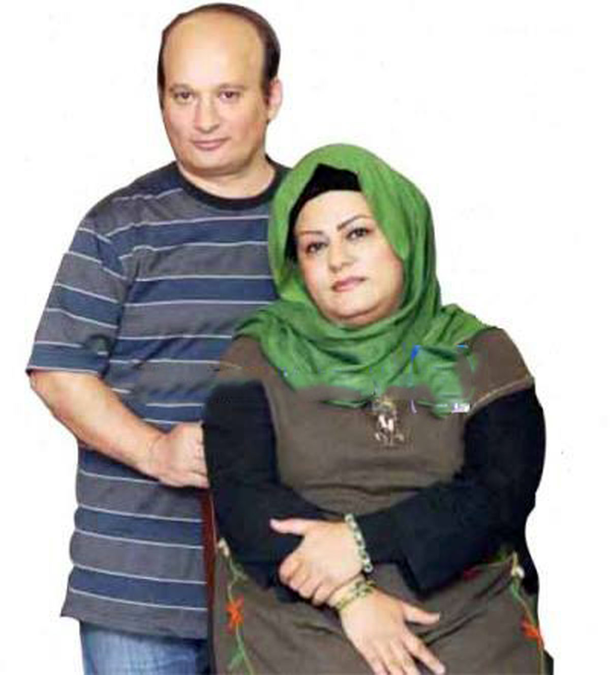 قلقلی در کنار همسرش/عکس