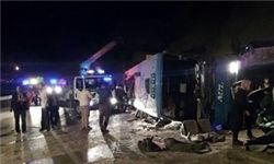 علت واژگونی اتوبوس در جاده مورچه خورت اصفهان
