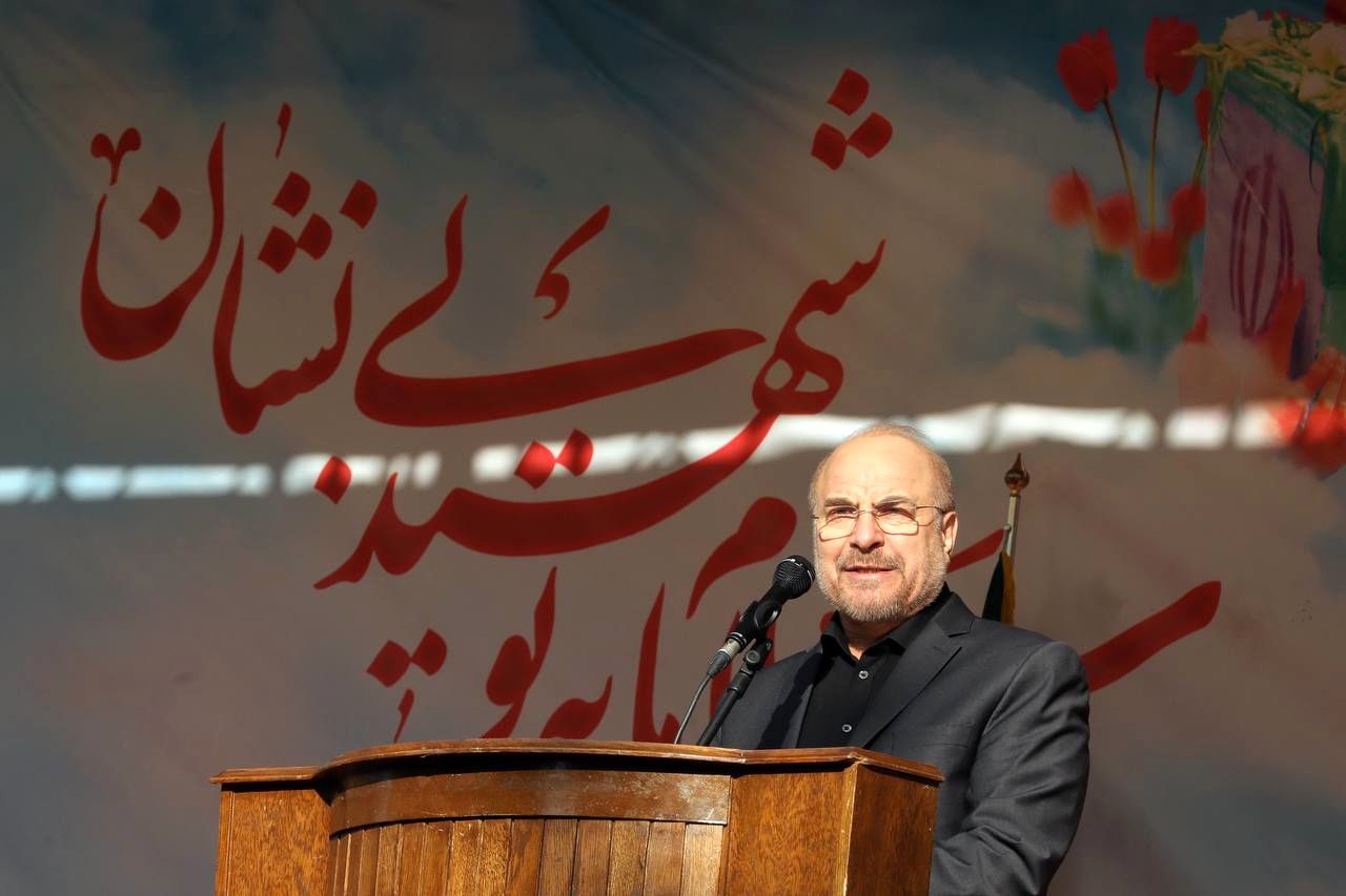  سخنرانی قالیباف در آئین تشییع شهدای گمنام در تهران