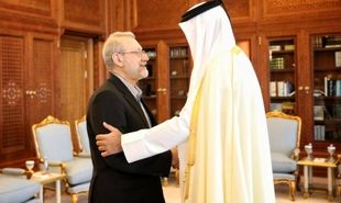 دیدار لاریجانی با امیر قطر