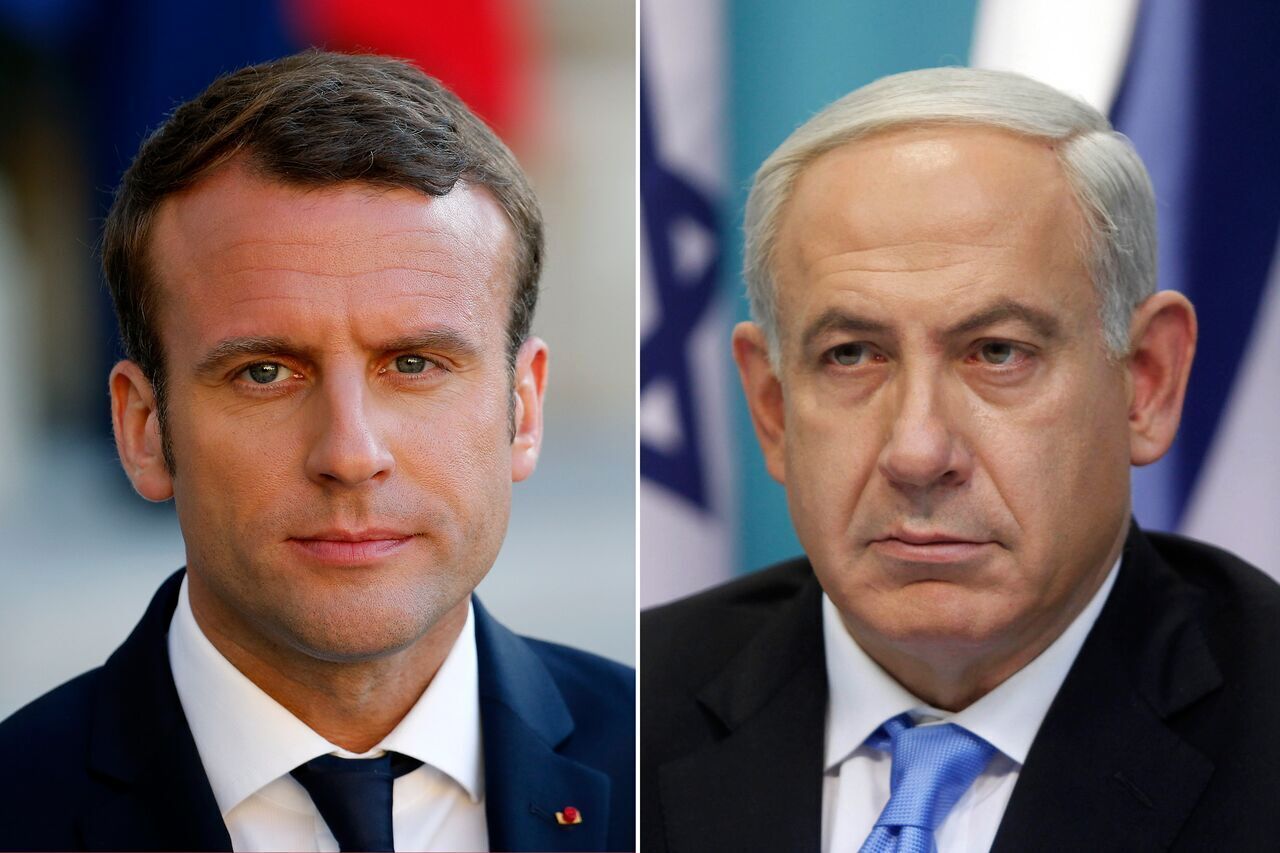 مخالفت نتانیاهو با تشکیل کشور فلسطینی در گفت‌وگو با مکرون