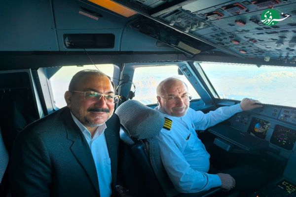 قالیباف خلبان پرواز تهران–بجنورد +عکس