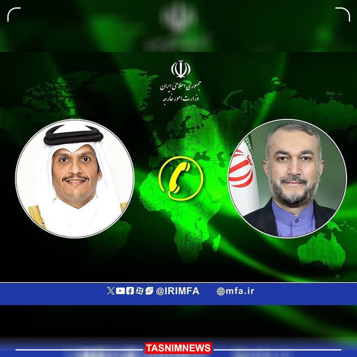 رایزنی تلفنی وزرای امور خارجه ایران و قطر