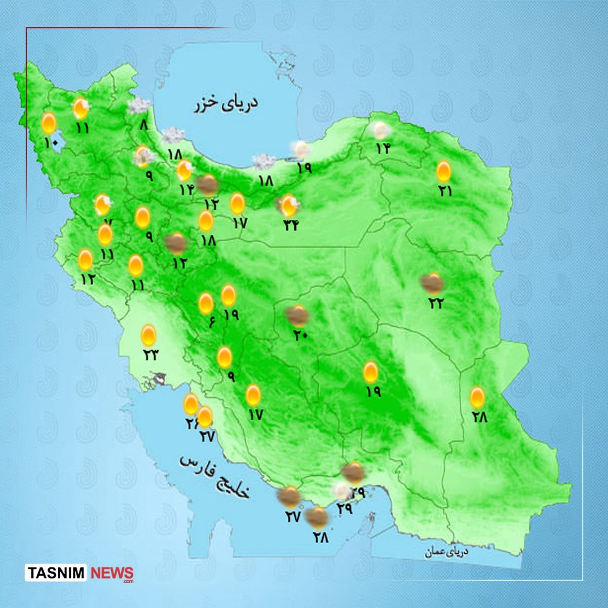 هوای استان ها امروز 17 اردیبهشت | وزش باد شدید در اغلب استانها/ احتمال بروز گردوخاک در تهران