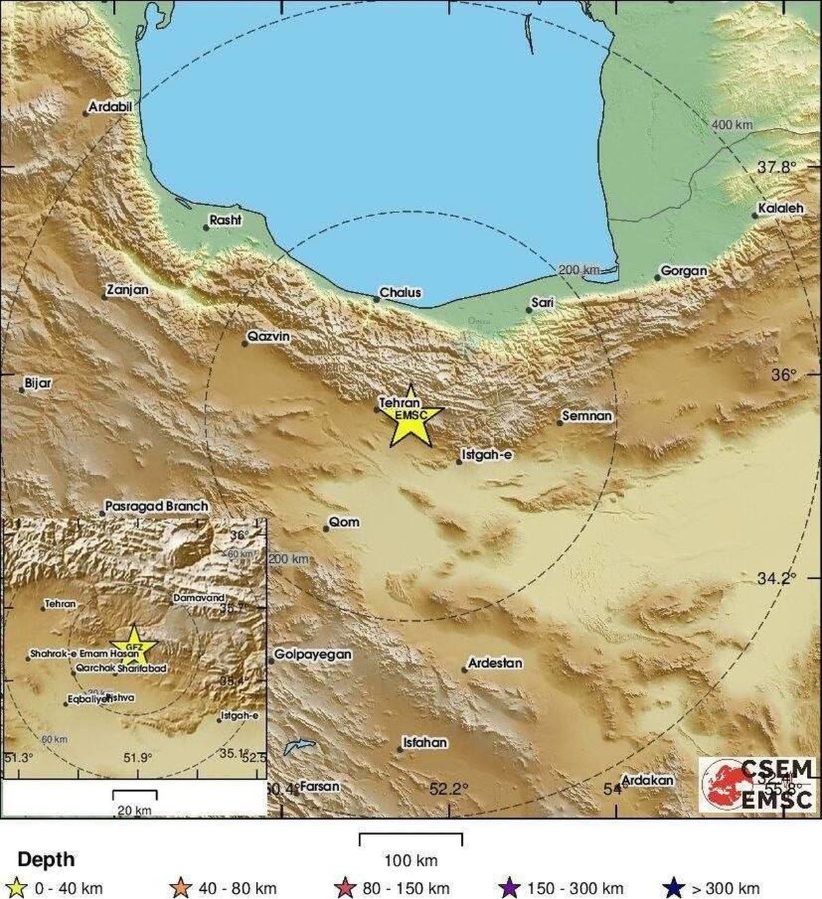 کانون زلزله دقایقی پیش تهران +عکس