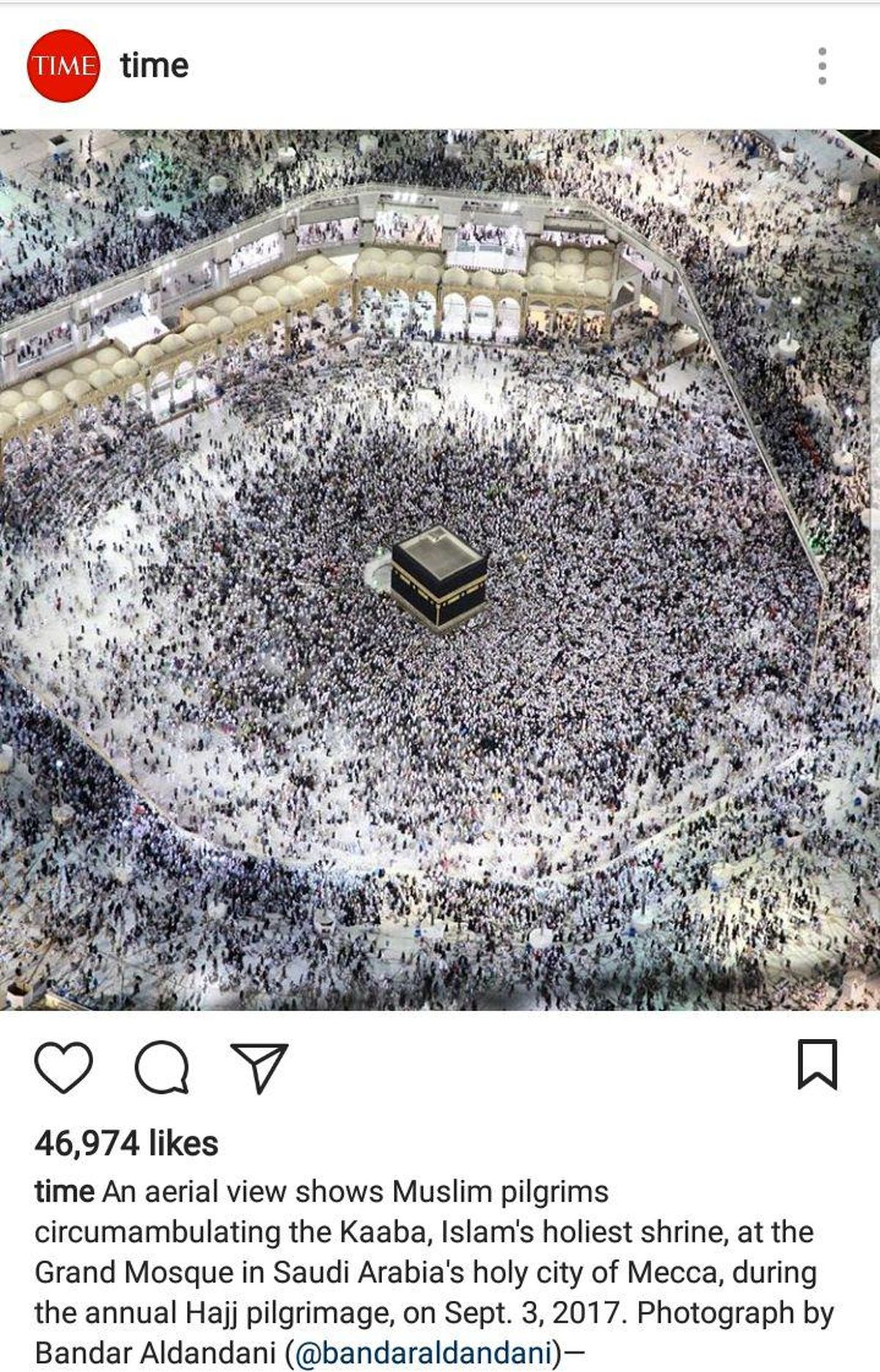 عکس هوایی مجله تایم از خانه خدا