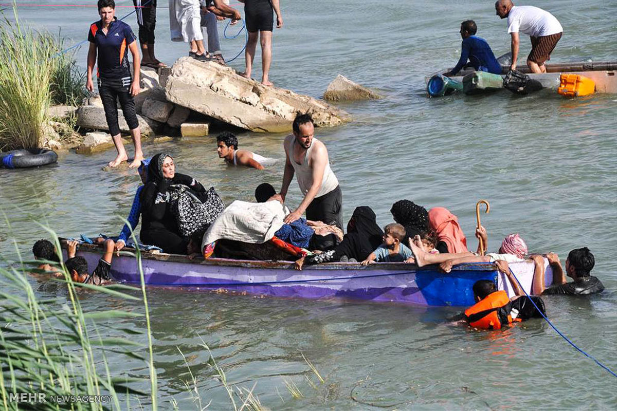 تصاویر: فرار خانوادههای عراقی از فلوجه