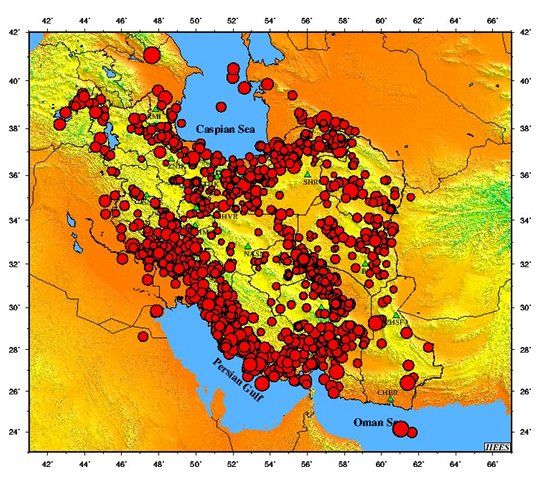 نقشه زلزله‌های مهم ایران در سال ۹۴ +تصاویر