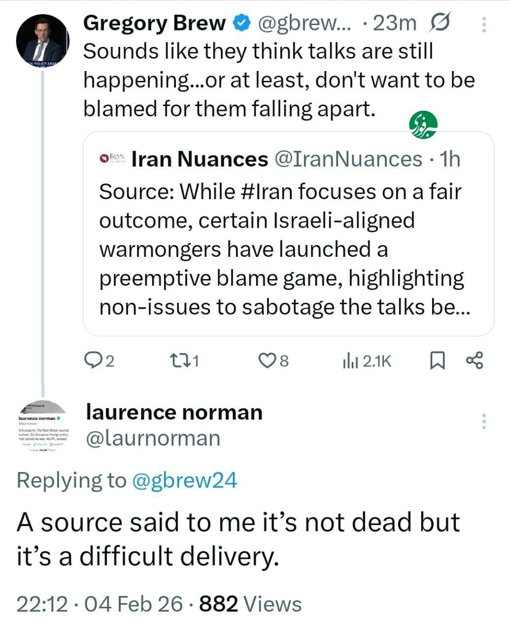 ادعای خبرنگار وال استریت ژورنال درباره مذاکرات