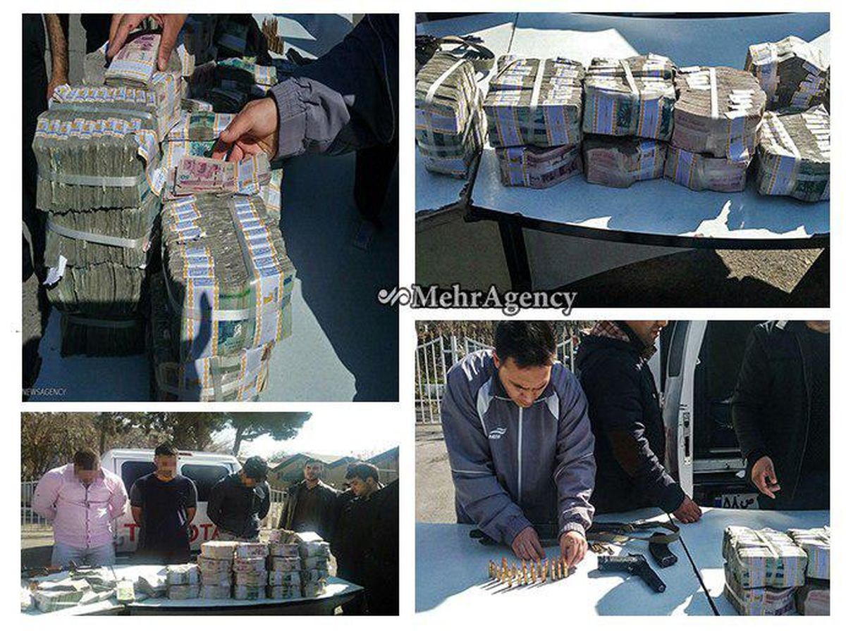 عکس: پول کشف شده از سارقان خودروی بانک پاسارگاد