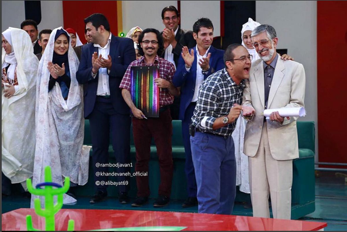 عکس: حداد عادل و رامبد جوان در خندوانه