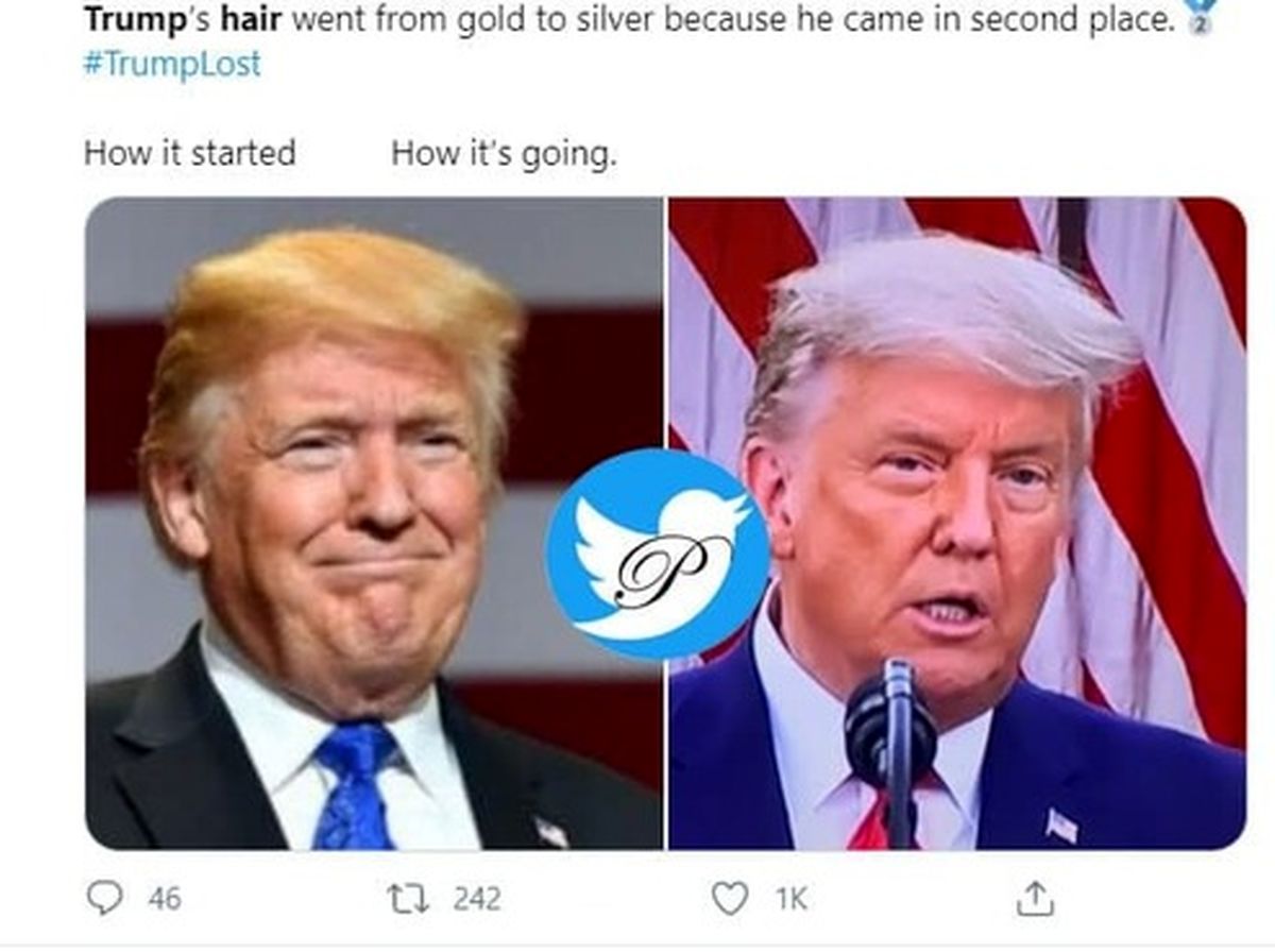 عکس: رنگ موی جدید ترامپ بعد از انتخابات!