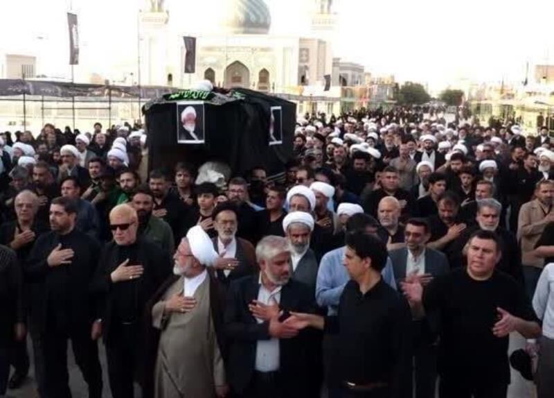 پیکر آیت الله نعیم آبادی در قم تشییع شد